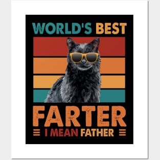 Worlds Best Farter I Mean Father  Best Cat Dad Ever Posters and Art